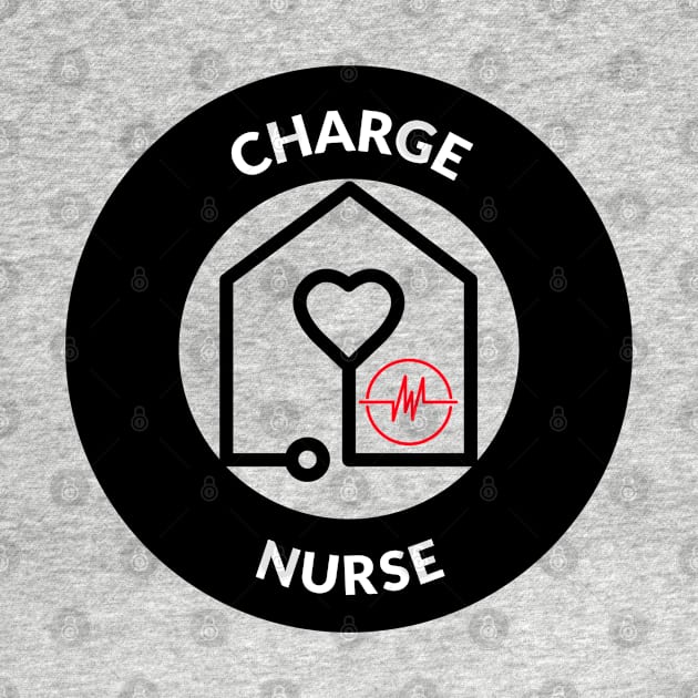 Charge Nurse red heart Medical cross Symbols of Work Life by DesignIndex